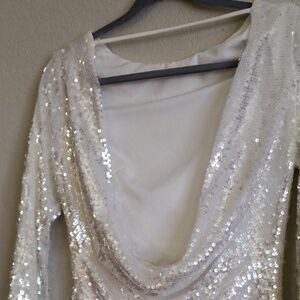 Princess Polly White Sequin Mini Dress
